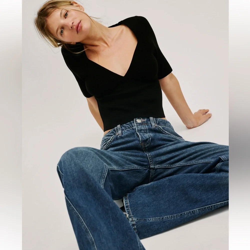 Free people Teagan Swit Short sleeve sweater shirts